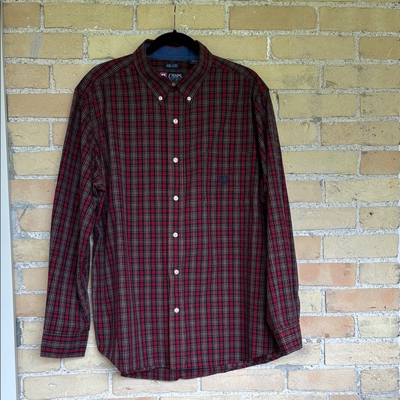 Chaps Ralph Lauren Men's Red Plaid Shirt - Picture 1 of 3